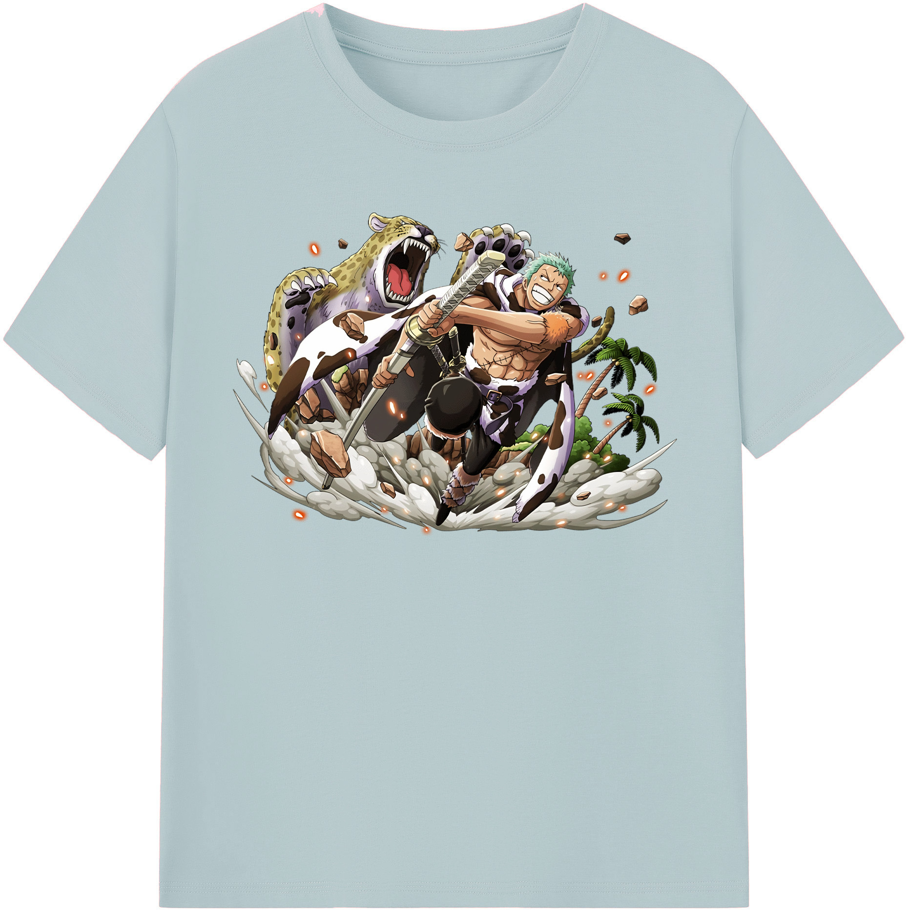 ワンピース ロロノア・ゾロ ONE PIECE Roronoa Zoro 綿100％半袖Tシャツ（フロントプリント）